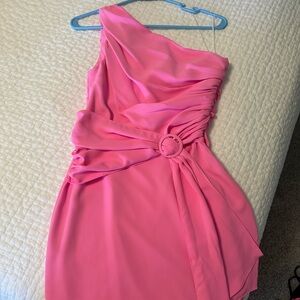 Amanda Uprichard Vibrant Pink One-Shoulder Dress